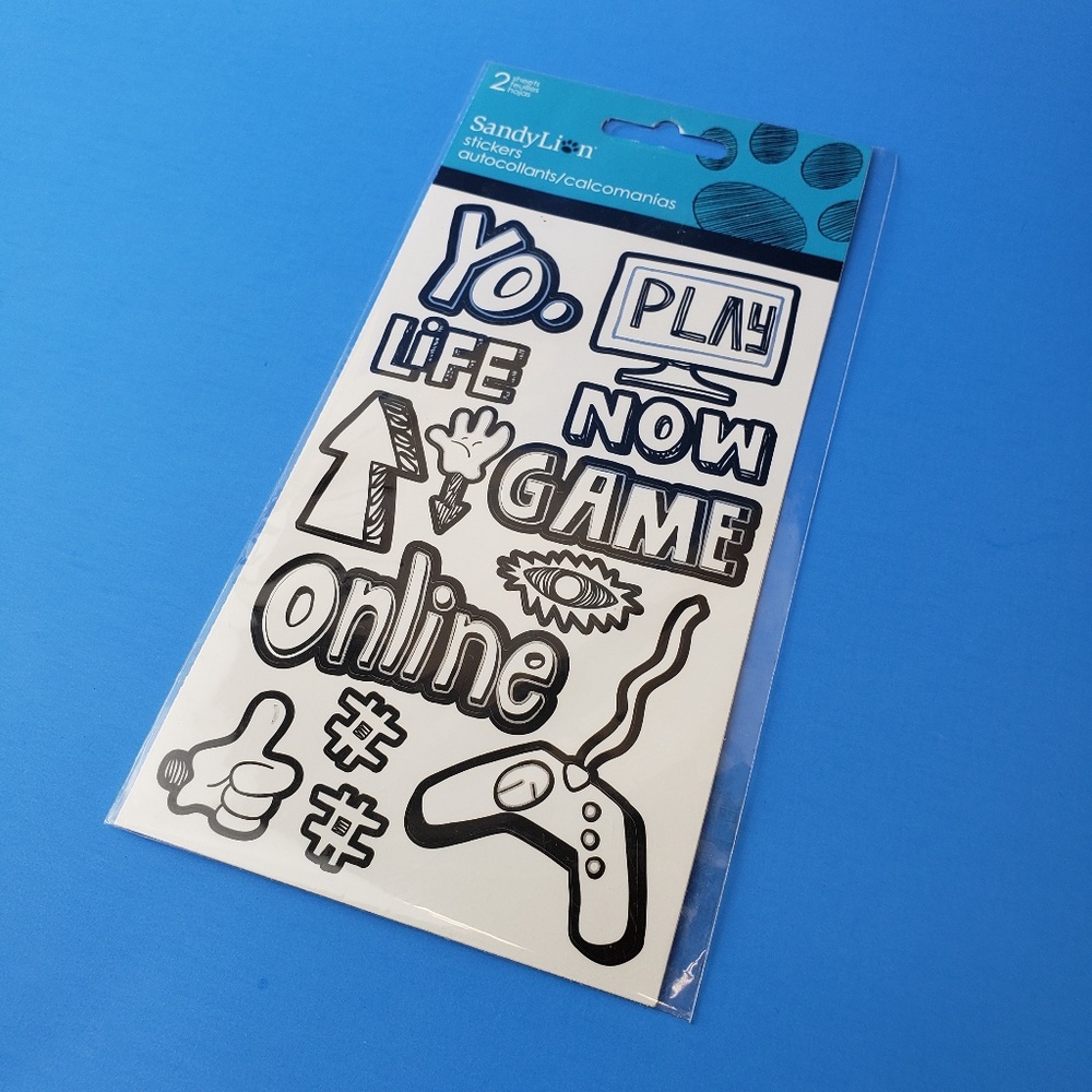 Color Me Gamer Text Sandylion Stickers